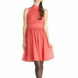 Modcloth Coral Azalea Windy City Dress M